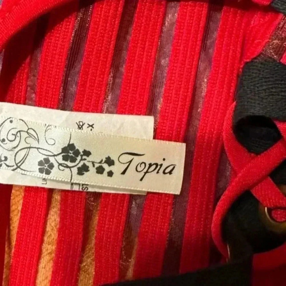 Topia Women's Sleeveless Blouse Moment In Time Top Red Size 2X - Picture 3 of 4